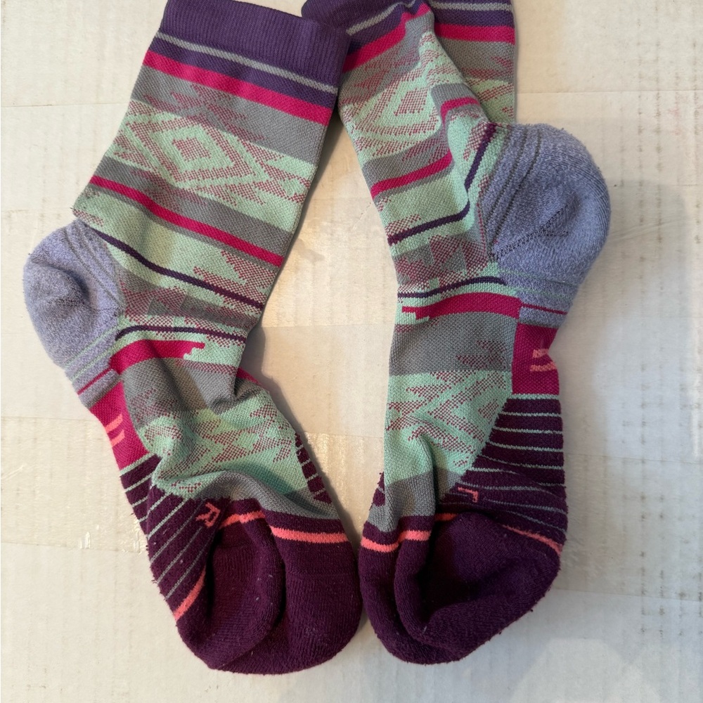 Patterned Purple and Green Socks